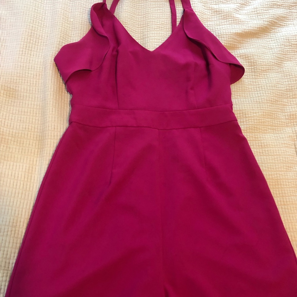 Awesome bright purple romper open back